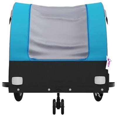 Fietstrailer 30 kg ijzer zwart en blauw - thumbnail