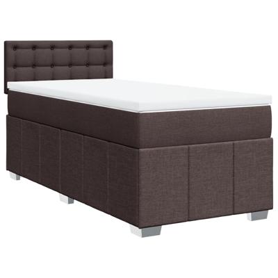 Boxspring met matras stof donkerbruin 160x200 cm