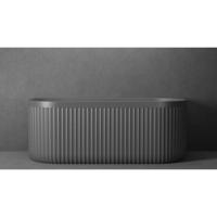 Ligbad Half Vrijstaand Ideavit Archtec Rock 170x80x63 cm Cement Grijs Ideavit - thumbnail