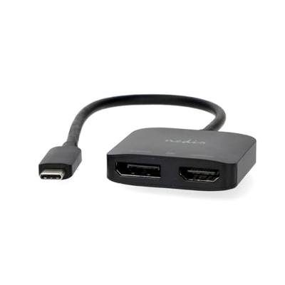 Nedis USB-C™ Adapter | USB 3.2 Gen 1 | USB-C™ Male | DisplayPort Female / HDMI™ Output | 8K@30Hz | 0.20 m | Rond | Vernikkeld | Zwart | Doos - Nedis USB-C™ Adapter | USB 3.2 Gen 1 | USB-C™ Male | DisplayPort Female / HDMI™ Output | 8K@30Hz | 0.20 m | Rond | Vernikkeld | Zwart | Doos -