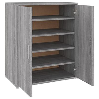 Schoenenkast 60x35x70 cm bewerkt hout grijs sonoma eikenkleurig