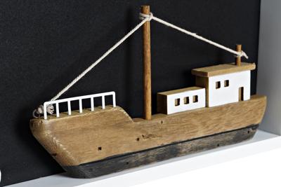 Decoratieve figuren DKD Home Decor Wit Bruin Barco 40 x 3,5 x 20 cm