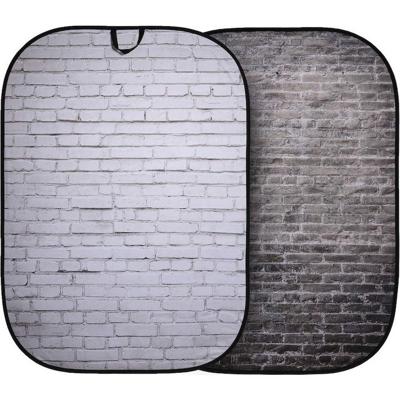 Manfrotto Urban opvouwbare achtergrond 1,5x2,1m geschilderd wit/industrieel grijze baksteen