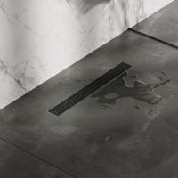 Douchegoot Brauer StanDrain 60x7 cm Zwart Vloerflens Inclusief Kunststof Sifon Verstelbare Poten Brauer - thumbnail