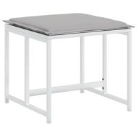 Tuinkrukken 4 st met kussens staal en textileen wit - thumbnail