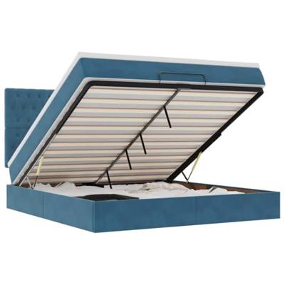 Ottoman bed met matrassen 160x200cm fluweel donkerblauw