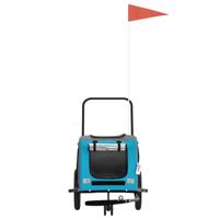VidaXL Hondenfietstrailer oxford stof en ijzer blauw en zwart - thumbnail