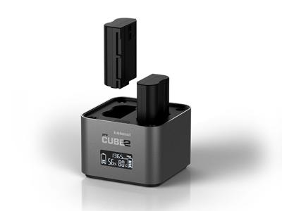 Hähnel - ProCube 2 - DSLR Duo Charger - voor Nikon - EU/UK/USA stekker - Oplader voor EN-EL14, EN-EL15 en EN-EL25 batterijen - Ingebouwde USB-laadpoorten & AA slots