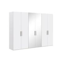 Goossens Kledingkast Easy Storage Ddk, Kledingkast 304 cm breed, 220 cm hoog, 4x draaideur en 2x spiegel draaideur midden - thumbnail