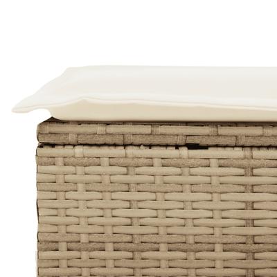 4-delige Loungeset met kussens poly rattan beige - thumbnail