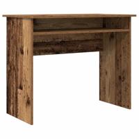 Bureau 90x50x74 cm bewerkt hout oud houtkleurig - thumbnail