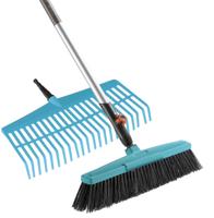 GARDENA combisystem straatbezem en gazonhark bladhark (turquoise/houtkleur, 3081-20) - thumbnail