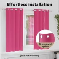 VidaXL Zwart-out gordijnen met ringen 2 pcs felroze 175 x 140 cm - thumbnail