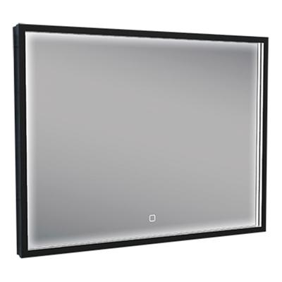 Avi spiegel rechthoek met LED, dimbaar en spiegelverwarming 80 x 60 cm mat zwart Avi spiegel rechthoek met LED, dimbaar en spiegelverwarming 80 x 60 cm mat zwart
