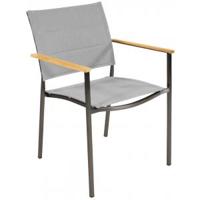 Marmaris Stapelstoel RVS grijze tuinstoel - Set van 4 stuks - thumbnail