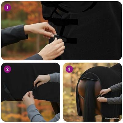 VidaXL Paardendeken zwart polyester VidaXL Paardendeken zwart polyester