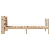 Bedframe met hoofdbord massief grenenhout 90x190 cm - thumbnail