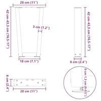 Eettafelpoten 2 st V-vormig 28x(42-43,3) cm staal naturel - thumbnail