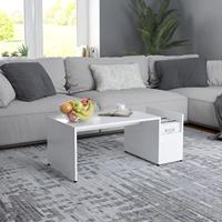 VidaXL Salontafel 90x45x35 cm bewerkt hout wit - thumbnail