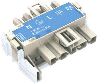 WAGO Stekkeradapter [Netstekker - Netbus] Totaal aantal polen: 5 Wit 20 stuk(s)