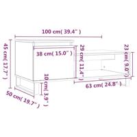 Salontafel 100x50x45 cm bewerkt hout bruineiken - thumbnail