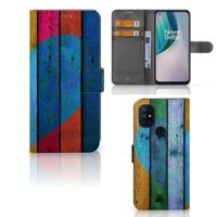 OnePlus Nord N10 | Book Style Case | Wood Heart - Cadeau voor je Vriend - thumbnail