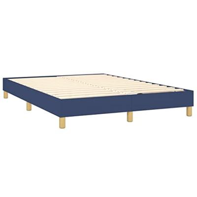 Boxspring met matras stof blauw 140x190 cm