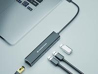 Conceptronic DONN07B interface hub USB 3.2 Gen 1 (3.1 Gen 1) Type-C 5000 Mbit/s Zwart - thumbnail