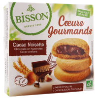 Bisson Gevulde koekjes hazelnoot choco bio 180 Gram - thumbnail