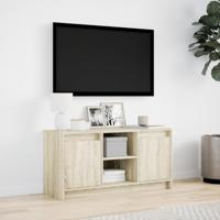 Tv-meubel met LED 100x34x50 cm bewerkt hout sonoma eikenkleurig - thumbnail