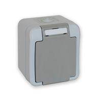 Peranova 102435 Pera Wandcontactdoos met randaarde spatwaterdicht Lichtgrijs, Donkergrijs 1 stuk(s) - thumbnail