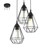 Eglo Vintage hanglampTarbes 3-lichts zwart - 94191 - thumbnail