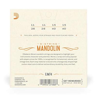 D&apos;Addario EJM74 Monel Medium 11-40 snaren voor mandoline