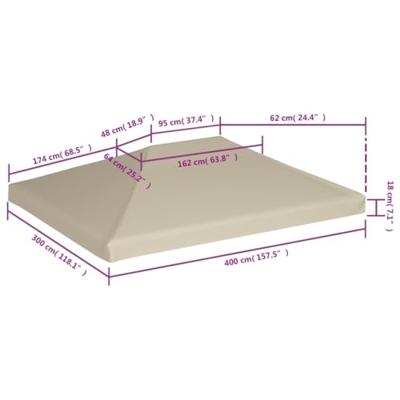 VidaXL Prieeldak 310 g/m² 4x3 m beige