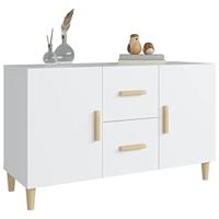 Dressoir 100x36x60 cm bewerkt hout wit - thumbnail