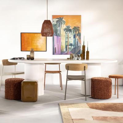 By-Boo Organische Eettafel 'Seki' 250 x 110cm, kleur Wit