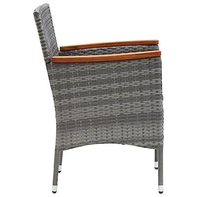 9-delige Tuinset met kussens poly rattan grijs - thumbnail