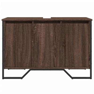 Wastafelkast 91x35x60 cm bewerkt hout bruin eikenkleurig Wastafelkast 91x35x60 cm bewerkt hout bruin eikenkleurig