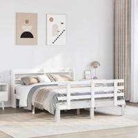 Bedframe met hoofdeinde zonder matras 140x200 cm wit - thumbnail