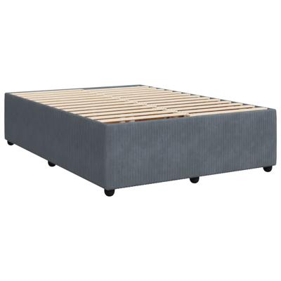 Bedframe zonder matras 140x190 cm fluweel donkergrijs - thumbnail