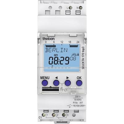 Theben 1700130 Schakelklok Digitaal Weekprogramma 2600 W IP20 Astro-functie