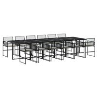 13-delige Tuinset met kussens poly rattan zwart - thumbnail