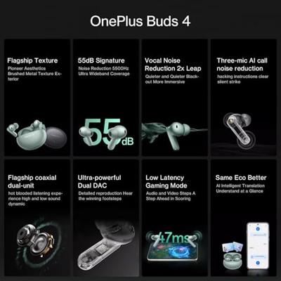 Bluetooth hoofdtelefoon OnePlus Buds 4 Grijs