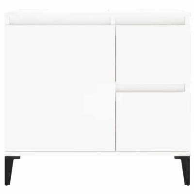 Badkamerkast 65x33x60 cm bewerkt hout wit Badkamerkast 65x33x60 cm bewerkt hout wit