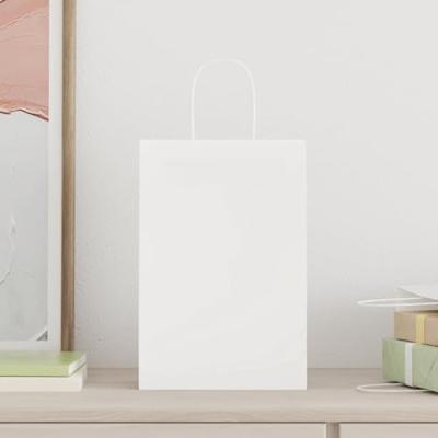 VidaXL Papieren zakjes 250 st met hengsels 21x11x31 cm wit