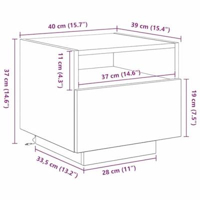 Nachtkastje 2 pcs Oud hout 40 x 39 x 37 cm Bewerkt hout