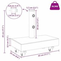 Parasolvoet Zwart 45 x 25 x 45 cm Graniet, staal - thumbnail