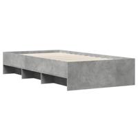 Bedframe bewerkt hout betongrijs 90x190 cm - thumbnail