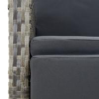 9-delige Tuinset met kussens poly rattan grijs - thumbnail