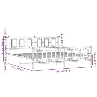Bedframe met hoofd- en voeteneinde metaal wit 193x203 cm Bedframe met hoofd- en voeteneinde metaal wit 193x203 cm
